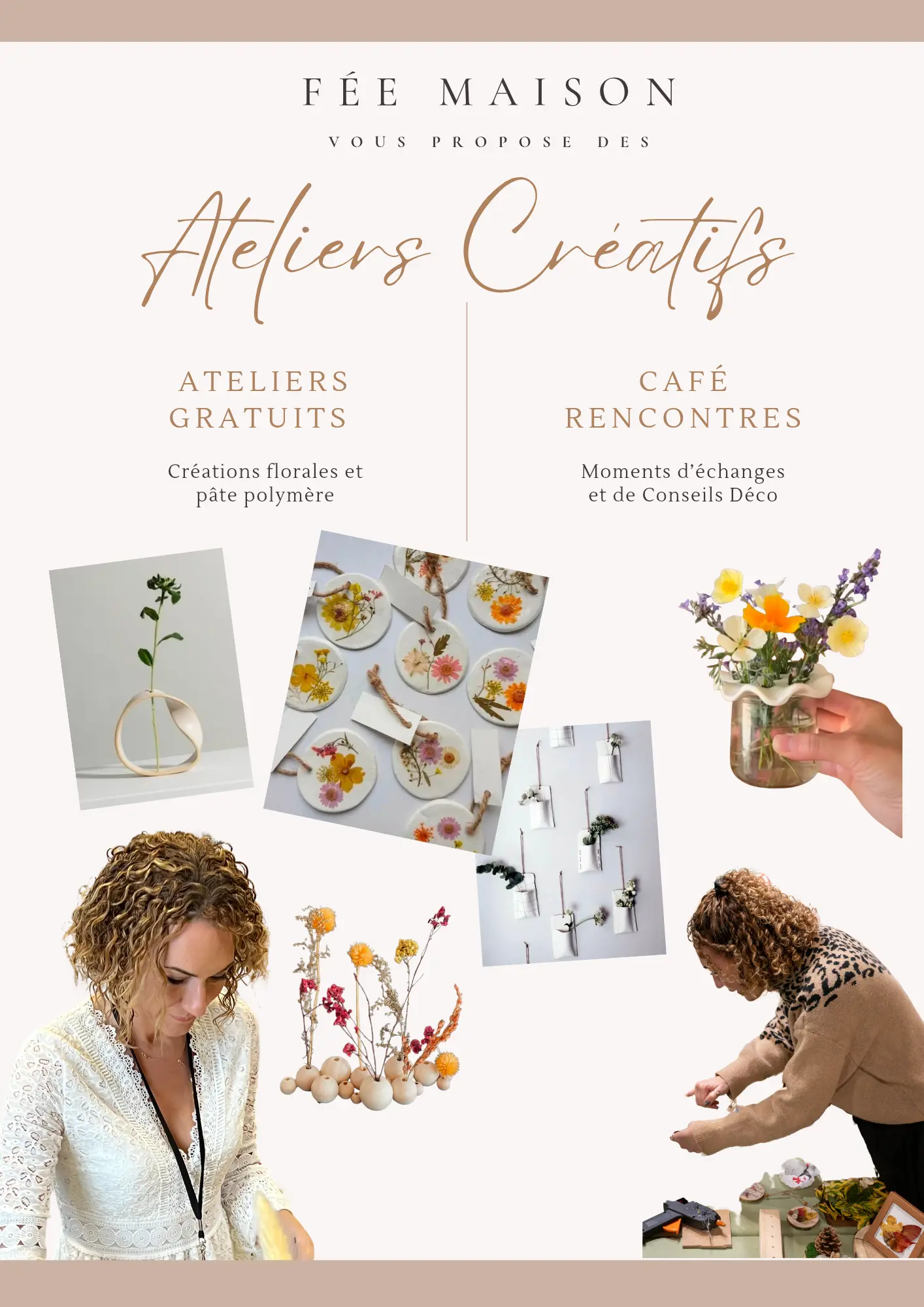 Affiche la Fée Maison ateliers gratuits et café rencontre